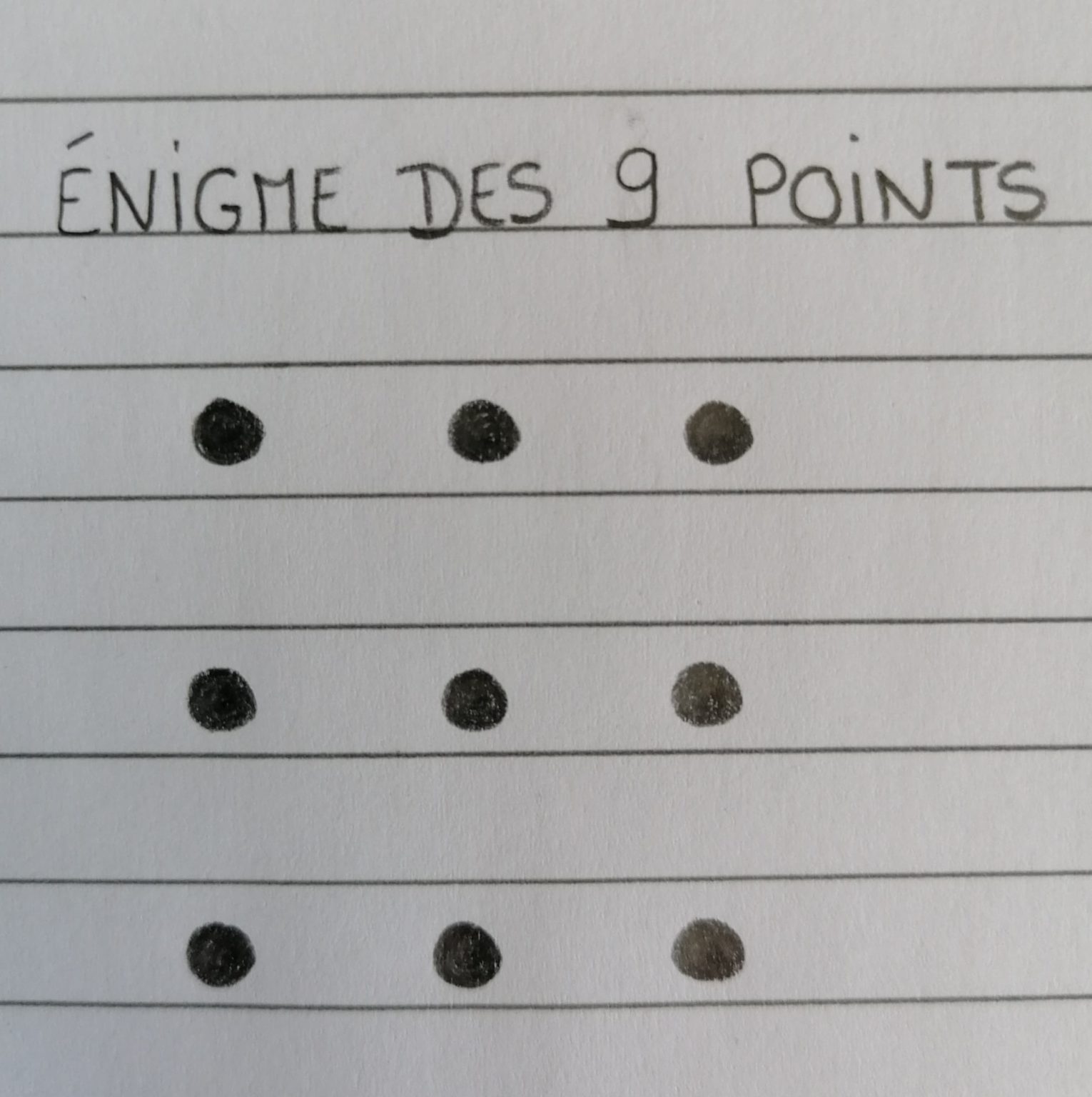 Énigme des 9 points Solution Le Coin des Animateurs