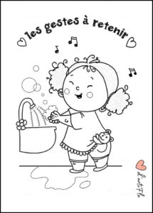coloriage gratuit geste barrière