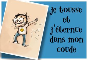 affiche geste barrière - tousser et éternuer dans son coude