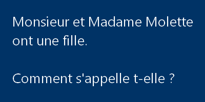 Monsieur Et Madame Molette