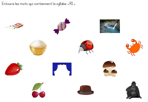 Identifier une syllabe dans un mot GS