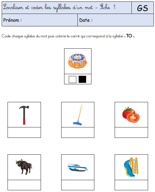 Localiser et coder les syllabes d'un mot gs