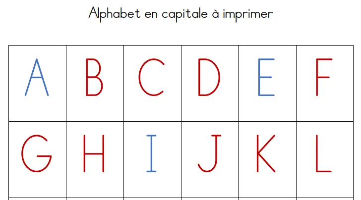 alphabet en capitale maternelle