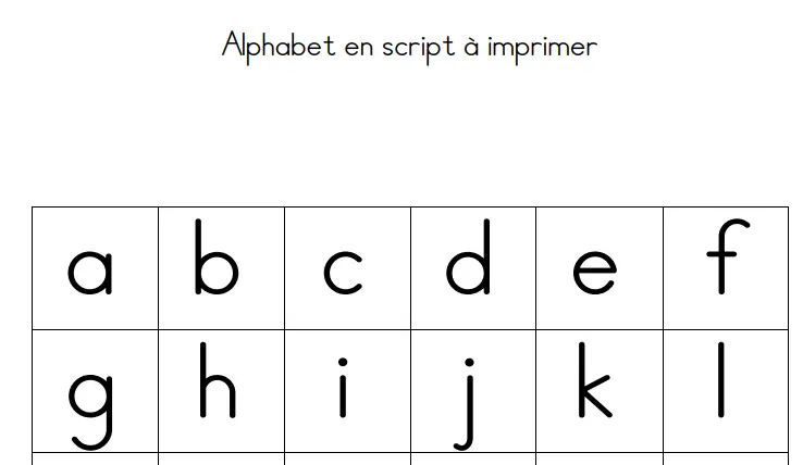 Alphabet En Script Maternelle