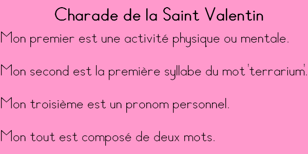 devinette saint valentin