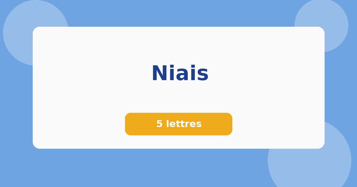 Niais 5 lettres Mots croisés
