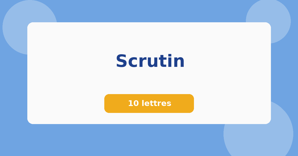 Scrutin 10 lettres Mots croisés