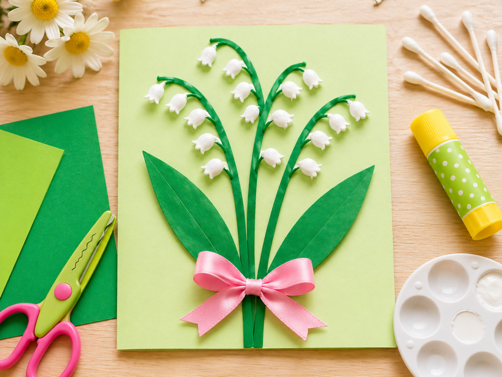 activité manuelle 1er mai muguet en cotons-tiges