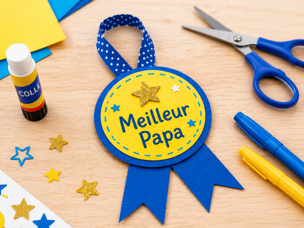 activité manuelle médaille Meilleur Papa fête des pères