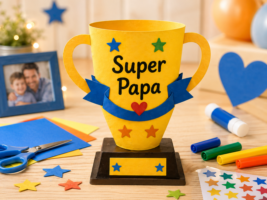 activité manuelle trophée Super Papa fête des pères
