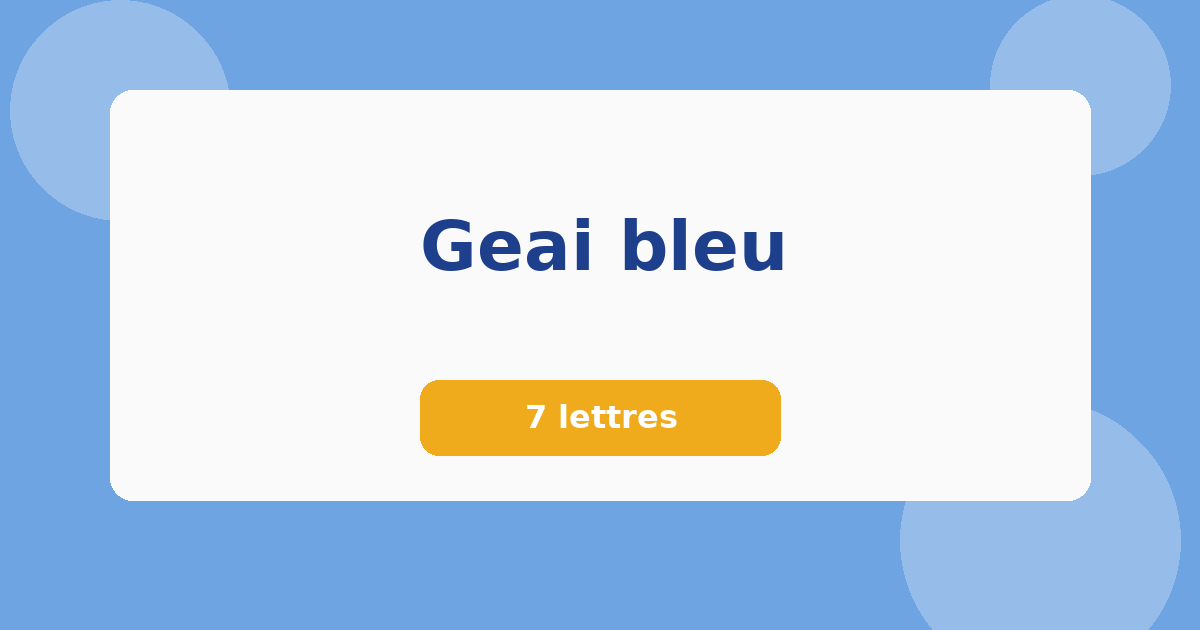 Geai bleu 7 lettres Mots croisés