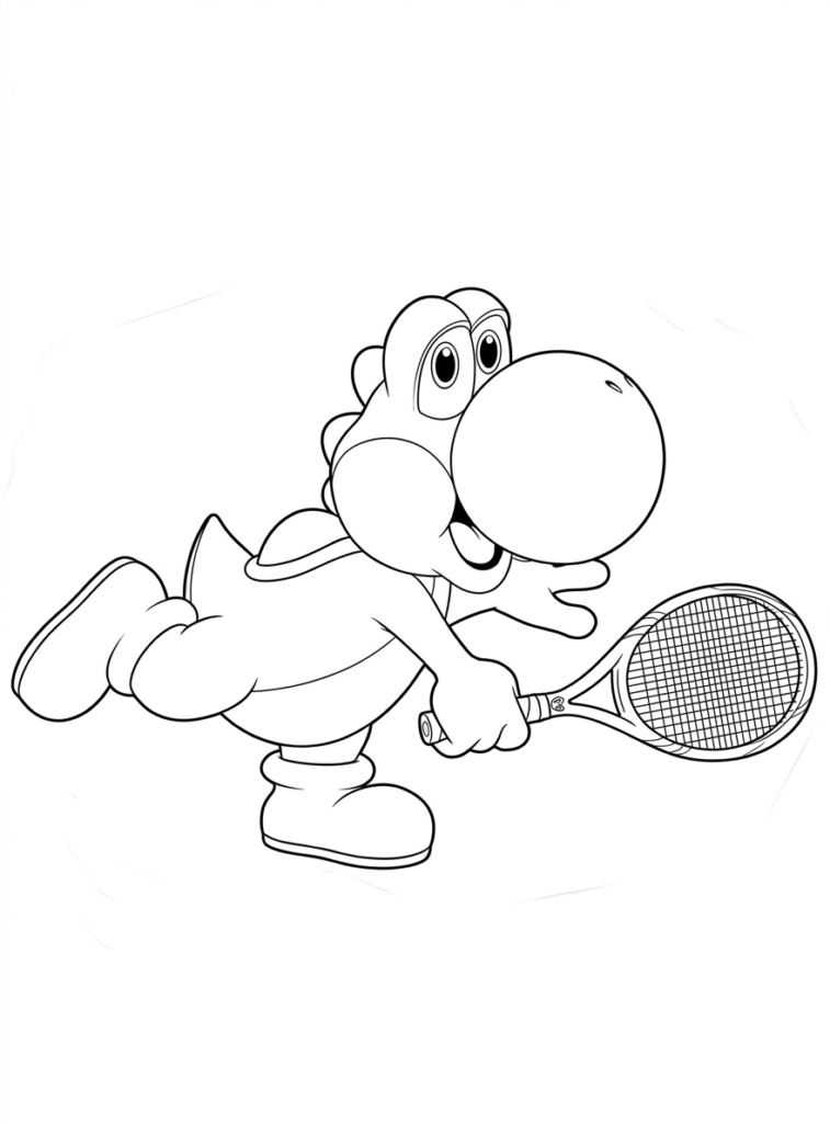 Coloriage Mario Tennis à imprimer gratuitement