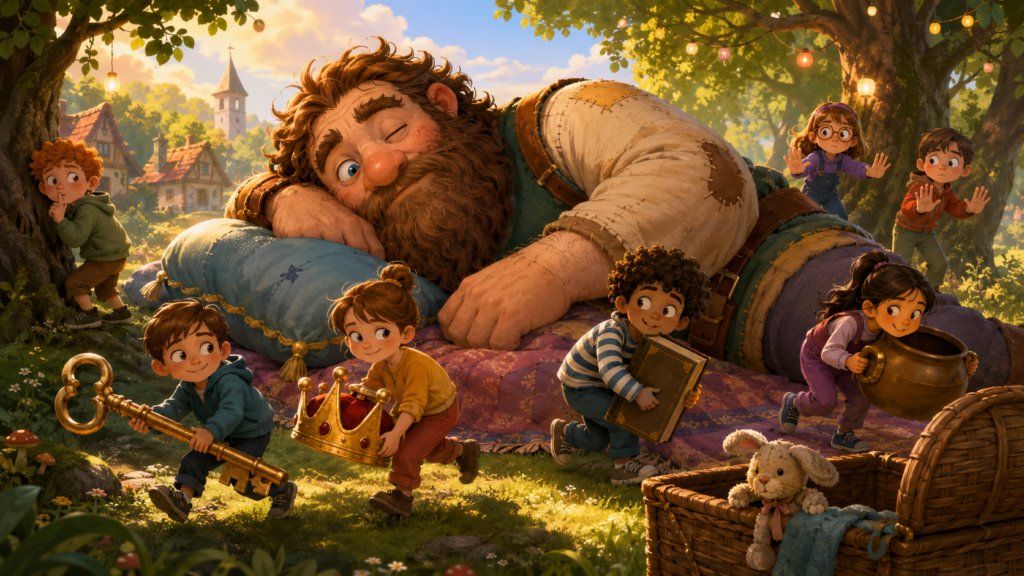 Le Réveil du Géant : grand jeu calme et drôle pour enfants