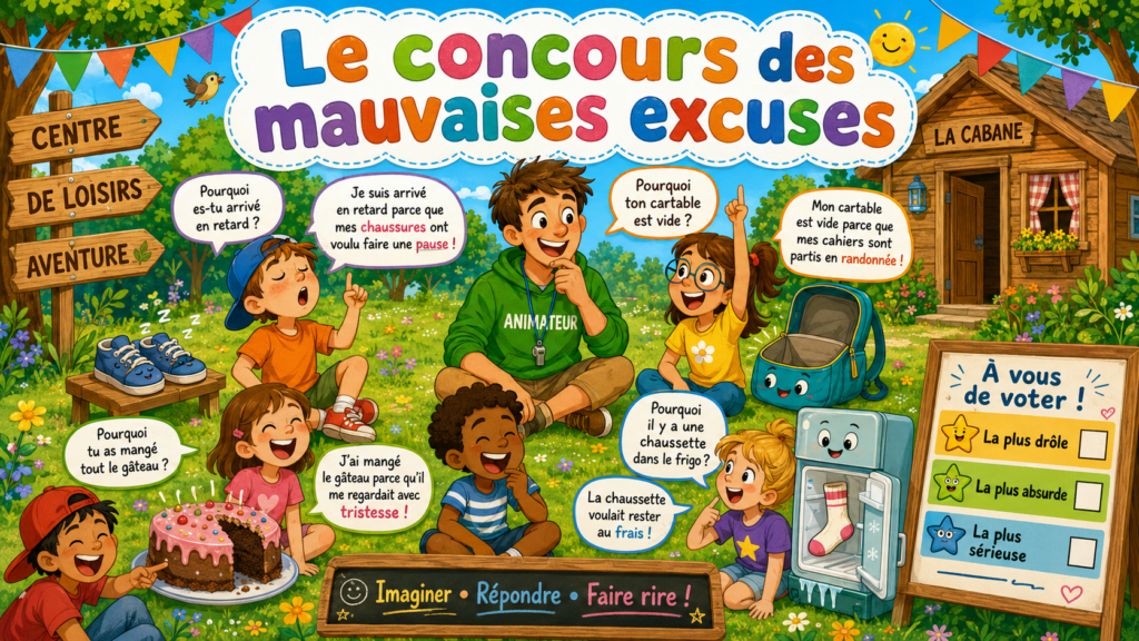 Le concours des mauvaises excuses : petit jeu drôle pour colo et ACM