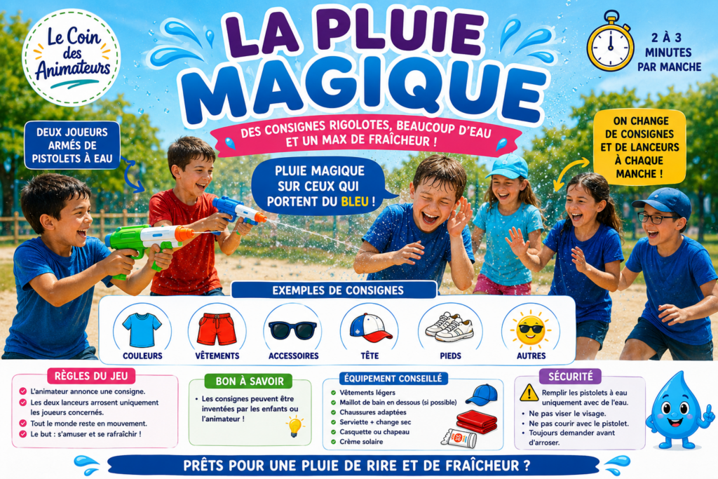 La Pluie Magique : un grand jeu d’eau rafraîchissant pour enfants