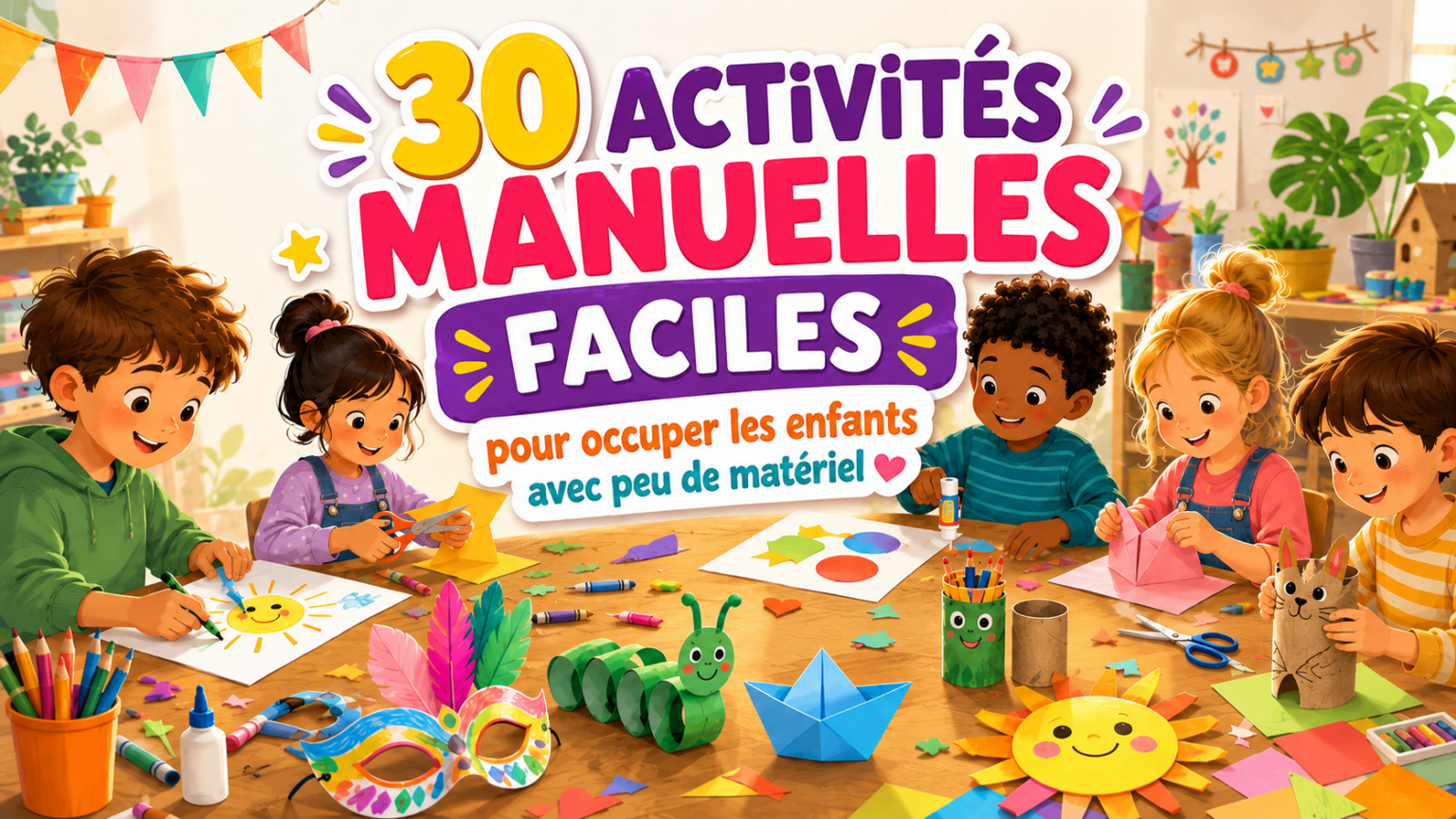 Activités manuelles faciles : 30 idées rapides pour enfants